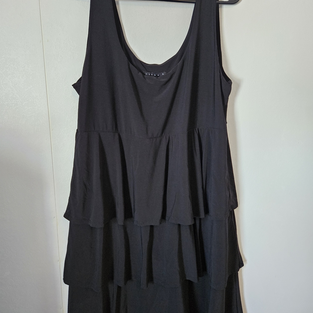 Tiana B. Black Layered Midi Dress